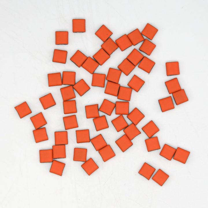 Matte Orange - Half Tile Beads