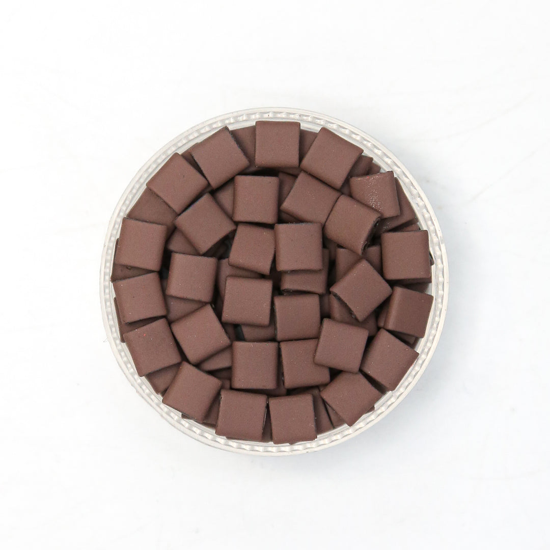 Mulberry Brown - Half Tile Beads