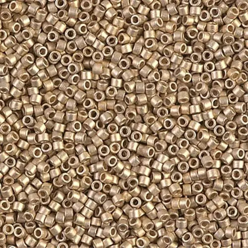 Matte 24kt Gold Light Plated 11/0 delica beads || DB0334