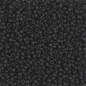 Matte Black 11/0 Round Seed beads || RR11-0401F - Mack & Rex