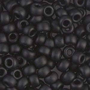 Matte Black 6/0 seed beads || RR6-0401F - Mack & Rex