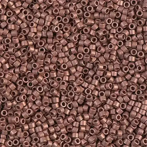 Matte Copper Plated 11/0 delica beads || DB0340