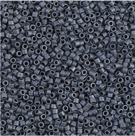 Matte Gunmetal / Navy 11/0 Delica Seed Beads || DB-0301 | Seed Beads 11/0 delica beads || DB0301 | 11/0 Miyuki Delica D11B-0301