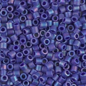 Matte Opaque Cobalt AB 8/0 Delica || DBL-0880 || Miyuki Delica Seed Beads || Mack and Rex || Wholesale glass beads in bulk - Mack & Rex
