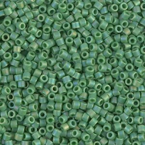 Matte Opaque Green AB  10/0 Delica || DBM-0877 ||  Delica Seed Beads - Mack & Rex