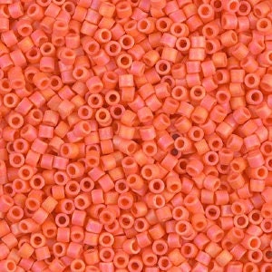 Matte Opaque Orange AB  10/0 Delica || DBM-0872 ||  Delica Seed Beads - Mack & Rex