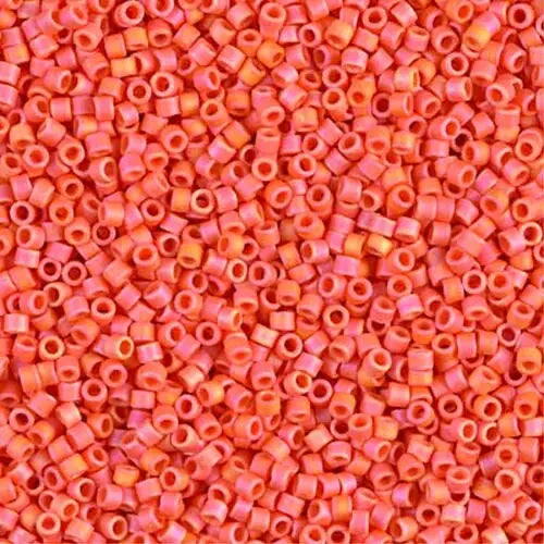 Matte Opaque Orange AB 11/0 delica beads || DB0872