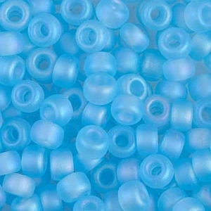 Matte Transparent Aqua AB 6/0 seed beads || RR6-0148FR Round seed beads - Mack & Rex