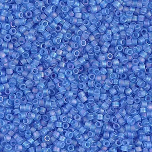 Matte Transparent Azure AB 11/0 delica beads || DB1285