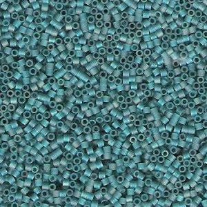 Matte Transparent Caribbean Teal AB - 15/0 delica beads || DBS1283 || Miyuki seed beads 15/0