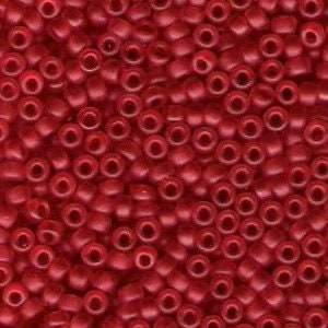 Matte Transparent Red 8/0 seed beads || RR8-0140F - Mack & Rex