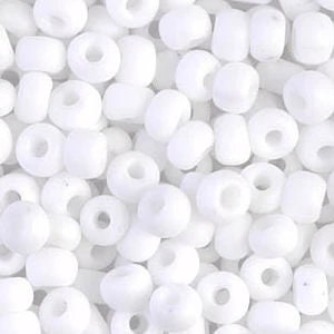 Matte White 6/0 seed beads || RR6-0402F Round seed beads - Mack & Rex