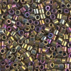 Metallic Golden Olive Rainbow 8/0 Delica || DBL-0029 || Miyuki Delica Seed Beads || Mack and Rex || Wholesale glass beads in bulk - Mack & Rex