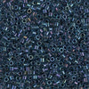 Midnight Blue Lined Aqua AB 10/0 Delica || DBM-0286 || Delica Seed Beads