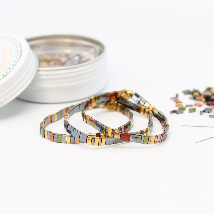 MIDNIGHT HORIZON - Tila Bracelet Making Kit - 3 Bracelets