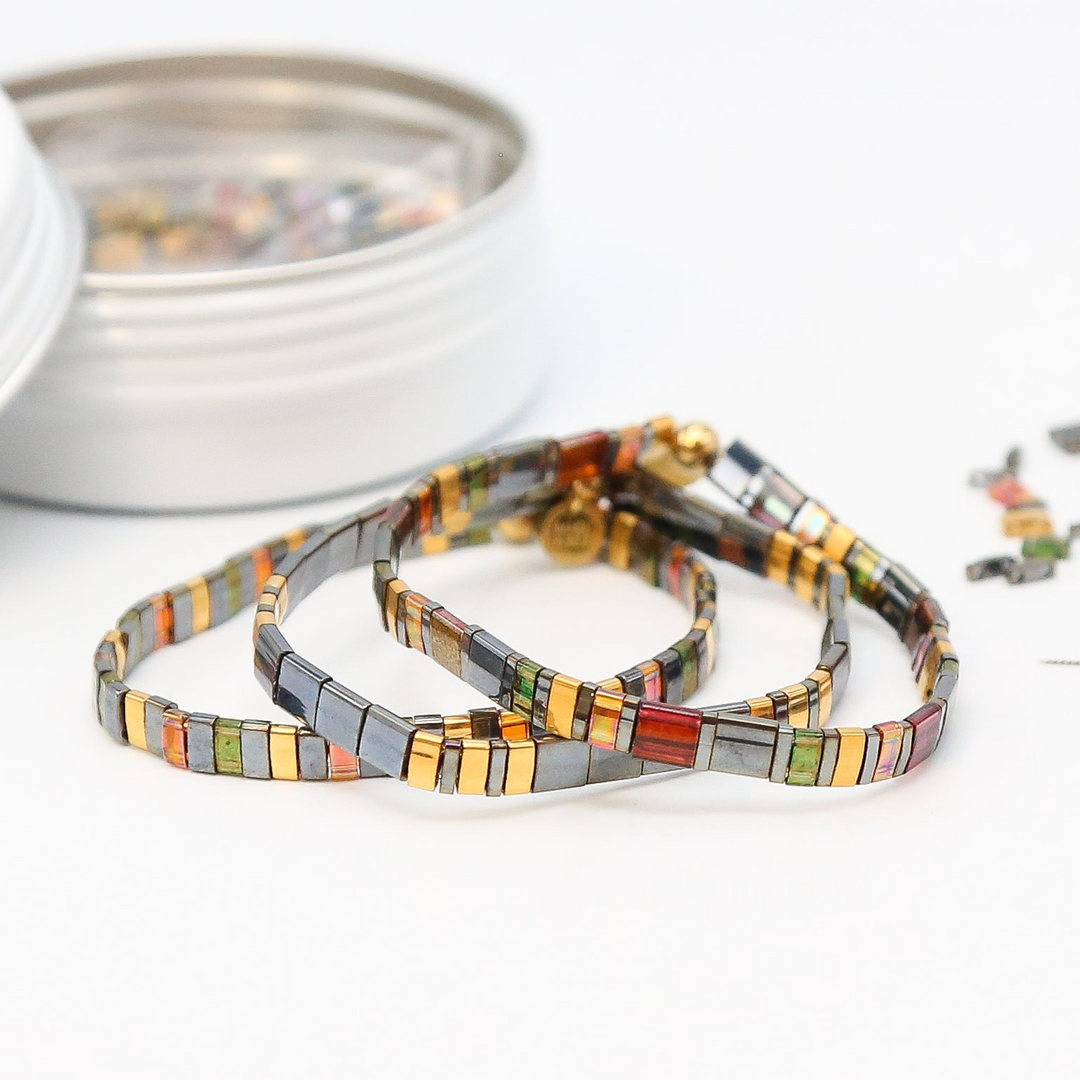 MIDNIGHT HORIZON - Tila Bracelet Making Kit - 3 Bracelets