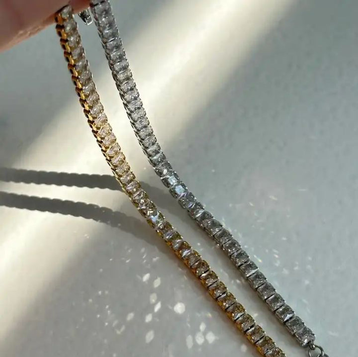 MURANO - Gold or Silver 5A Zircon Adjustable Tennis Bracelet