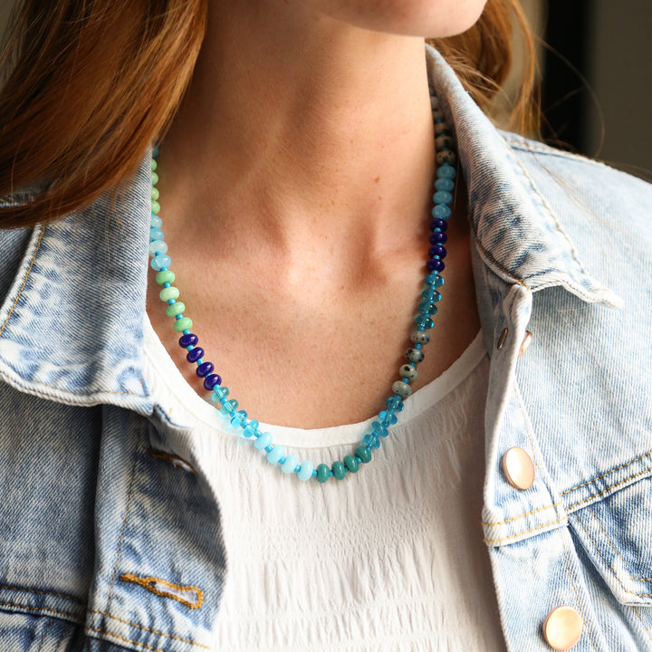 OCEAN TIDE - Multicolored Stone Bead Necklace