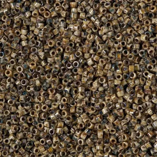 Opaque Brown Picasso 11/0 delica beads || DB2267