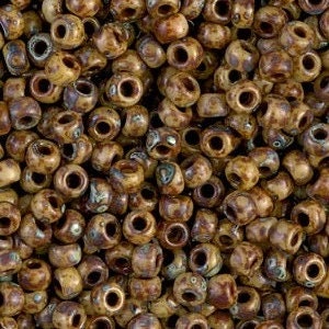 Opaque Brown Picasso 8/0 seed beads || RR8-4517 - Mack & Rex
