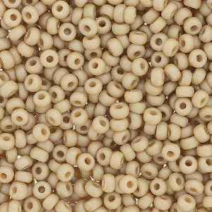 Opaque Matte Glazed Adobe Sand Rainbow 8/0 seed beads || RR8-4691 - Mack & Rex