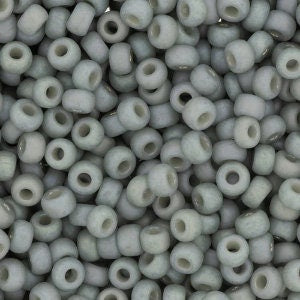 Opaque Matte Glazed Dolphin Grey Rainbow 6/0 seed beads || RR6-4705 - Mack & Rex