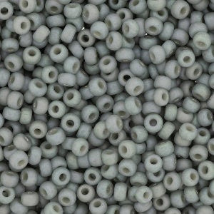 Opaque Matte Glazed Dolphin Grey Rainbow 8/0 seed beads || RR8-4705 - Mack & Rex