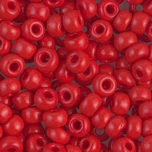 Opaque Red 6/0 seed beads || RR6-0408 Round seed beads - Mack & Rex