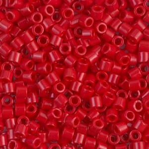 Opaque Red 8/0 Delica || DBL-0723 || Miyuki Delica Seed Beads || Mack and Rex || Wholesale glass beads in bulk - Mack & Rex