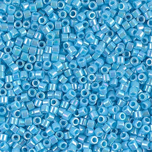 Opaque Turquoise Blue AB  10/0 Delica || DBM-0164 ||  Delica Seed Beads - Mack & Rex