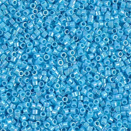 Opaque Turquoise Blue AB 11/0 delica beads || DB0164