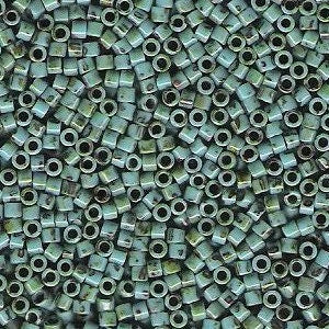 Opaque Turquoise Blue Picasso  10/0 Delica || DBM-2264 ||  Delica Seed Beads - Mack & Rex