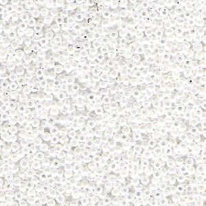 Opaque White Luster 15/0 seed beads || RR15-0420 - Mack & Rex