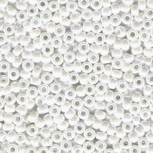 Opaque White Luster 8/0 seed beads || RR8-0420 - Mack & Rex