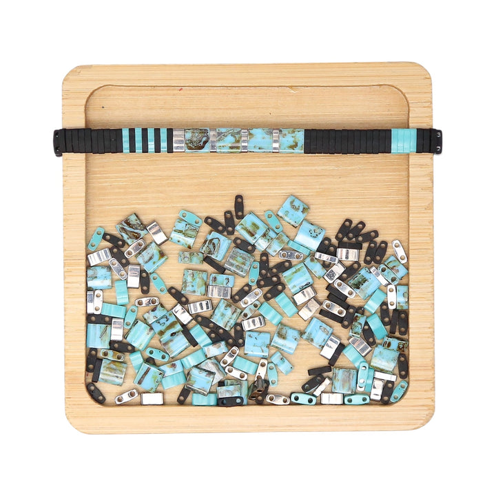 OUTLAW - Black and Blue Tila Bead Mix