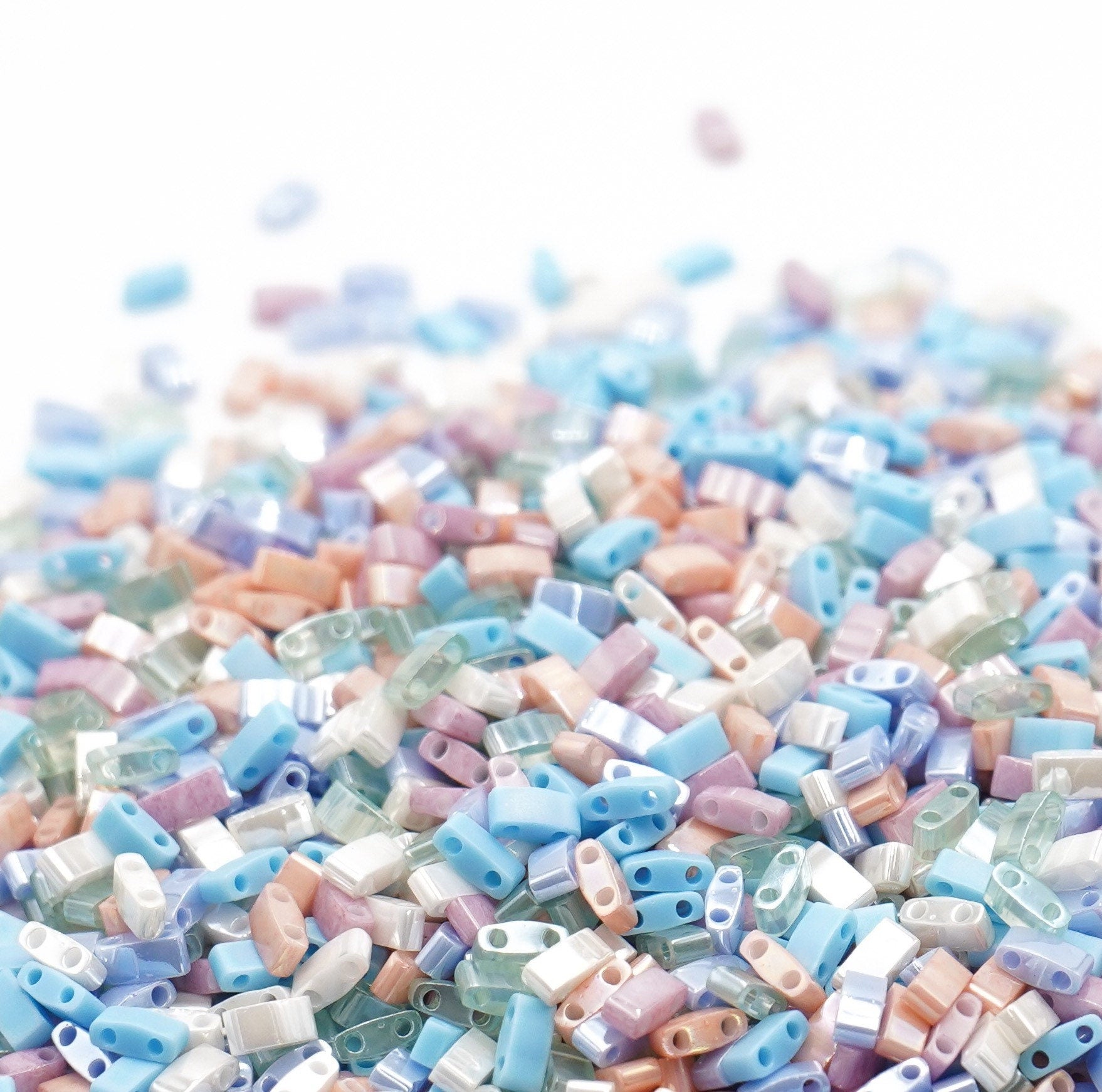 a close up of a pile of beads