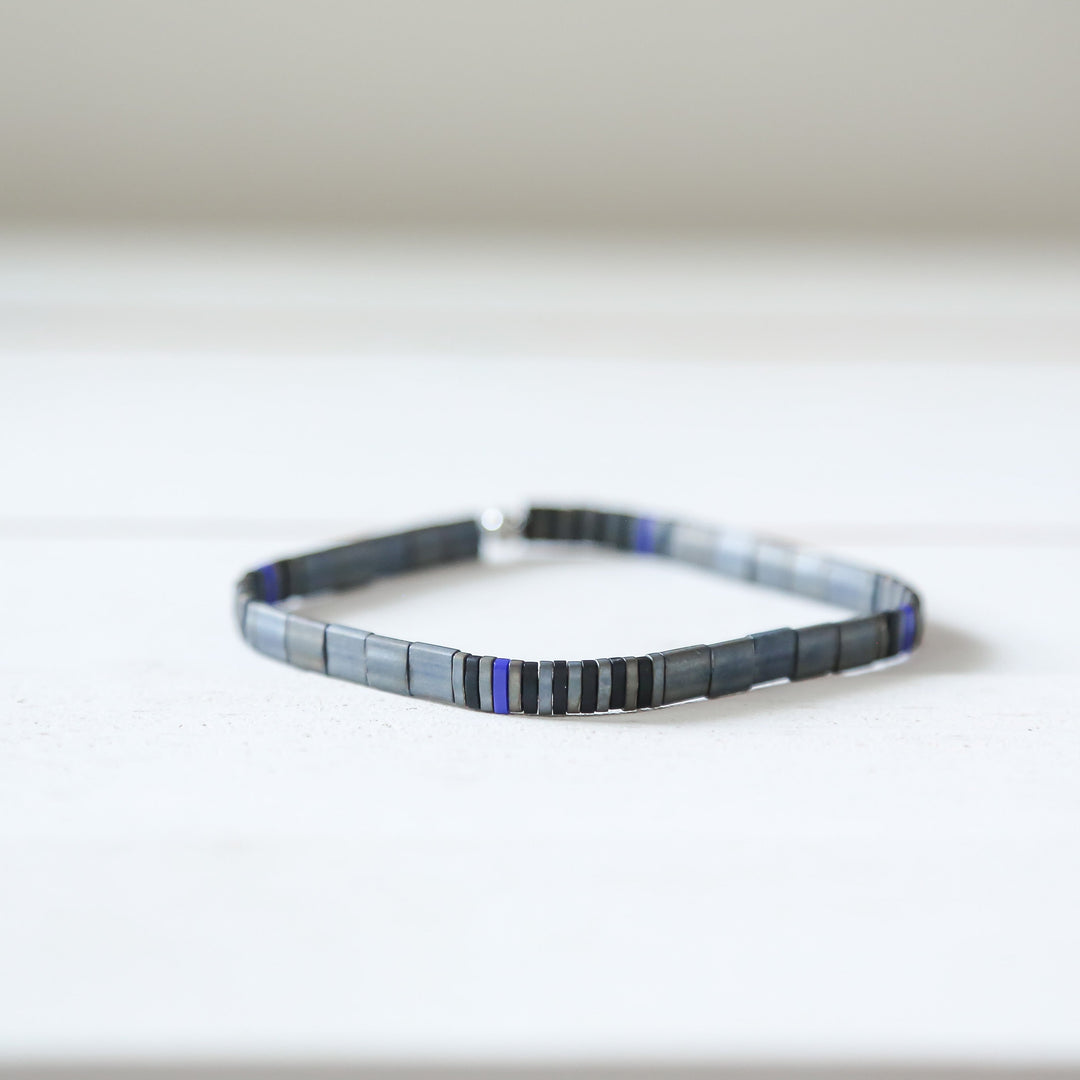 POLICE GRAY - Tila Bead Bracelet | Single - Mack & Rex