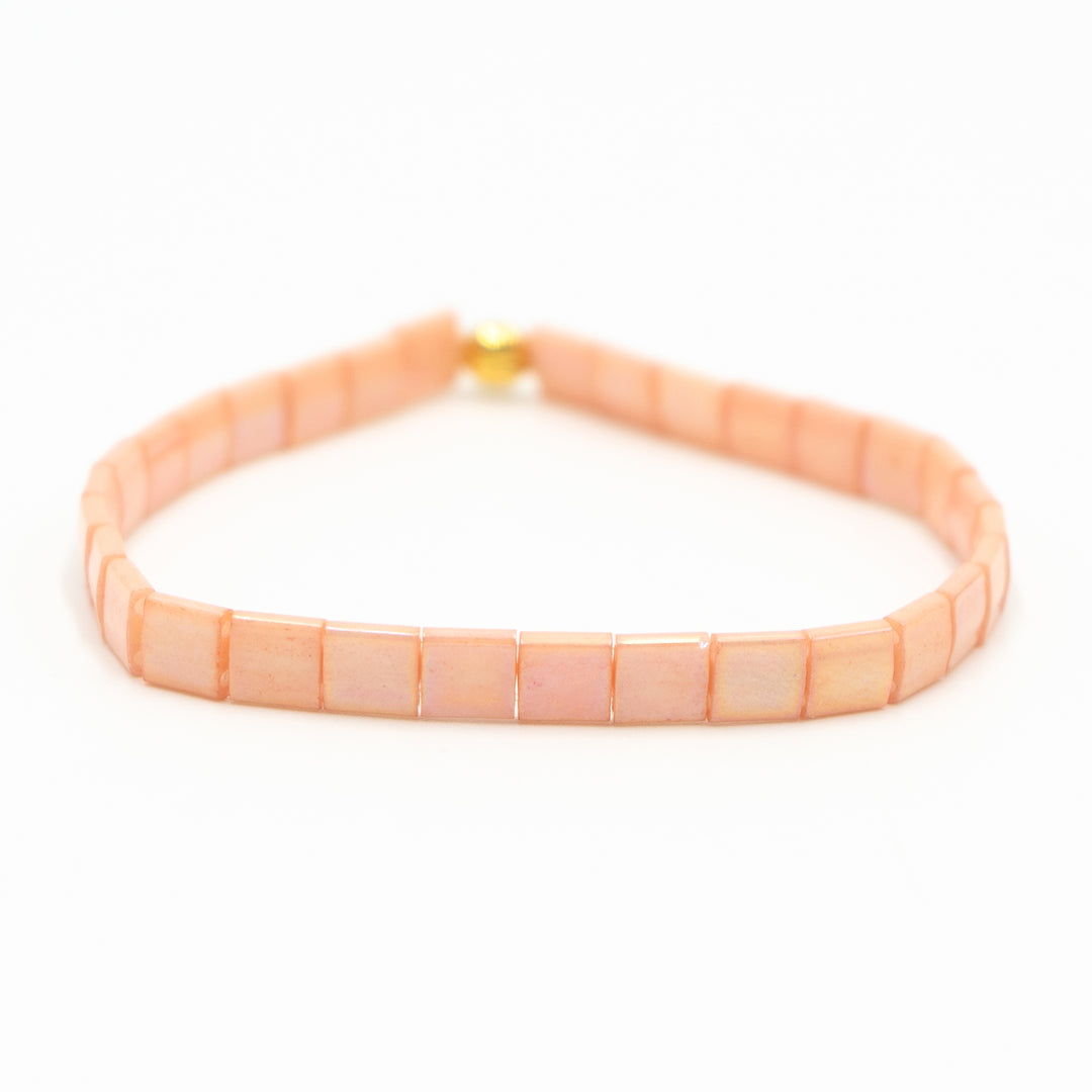 PEACHY CORAL - Tila Bead Bracelet | Single