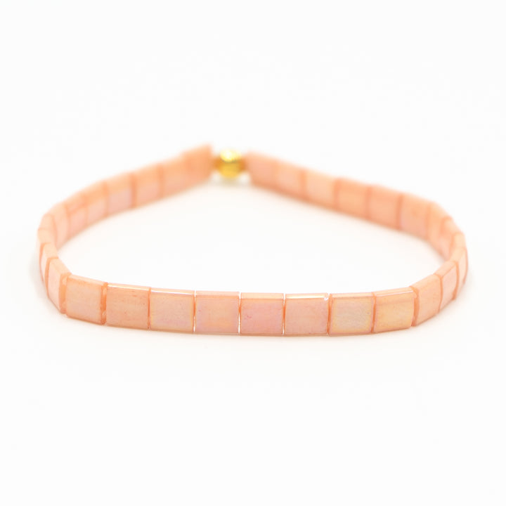 PEACHY CORAL - Tila Bead Bracelet | Single