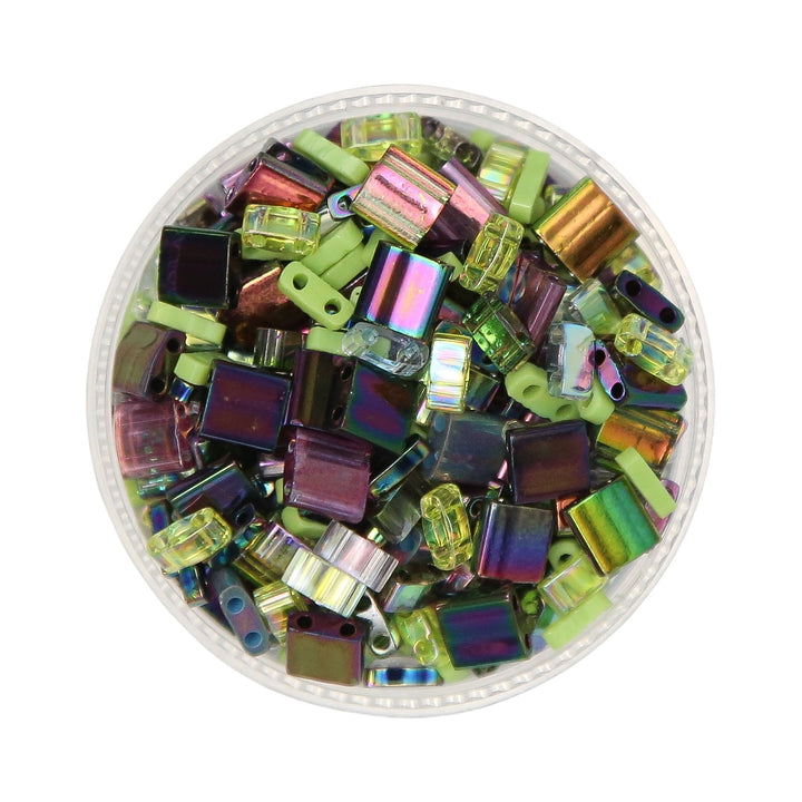 TOIL AND TROUBLE - Green and Purple Bead Mix