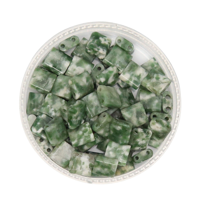 GREEN GRASS JADE - Whole Stone Tile Beads
