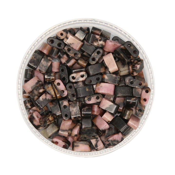 BLACK LINE RHODONITE - Whole Stone Tile Beads