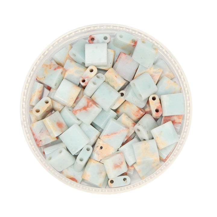 LIGHT SNAKESITE - Whole Stone Tile Beads