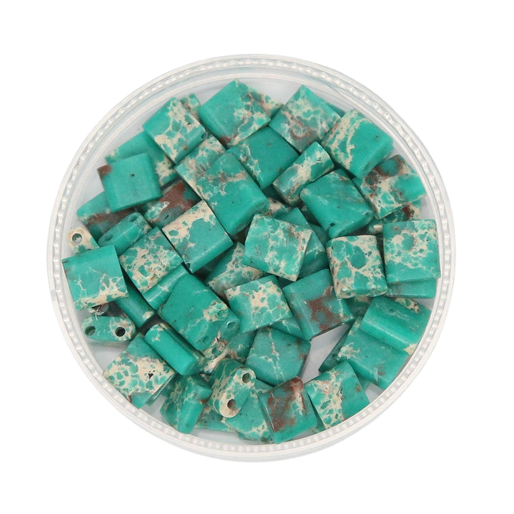 TEAL IMPERIAL - Whole Stone Tile Beads