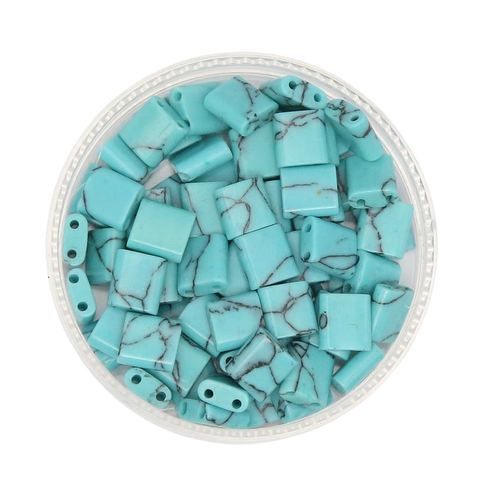 SYNTHETIC LIGHT TURQUOISE - Whole Stone Tile Beads