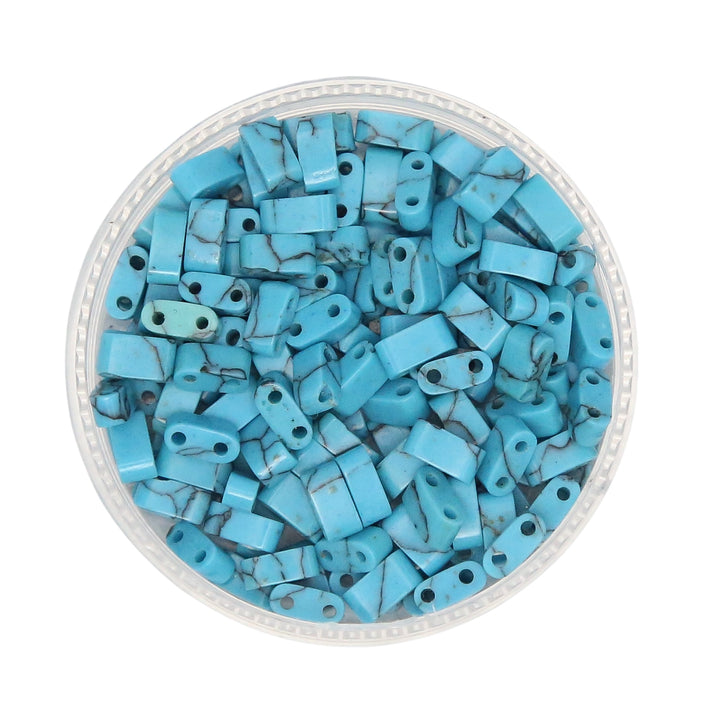 SYNTHETIC DARK TURQUOISE - Whole Stone Tile Beads