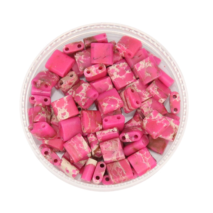 DARK PINK IMPERIAL - Whole Stone Tile Beads