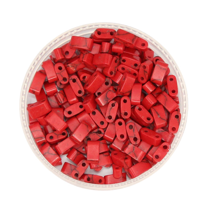 RED PICASSO - Whole Stone Tile Beads