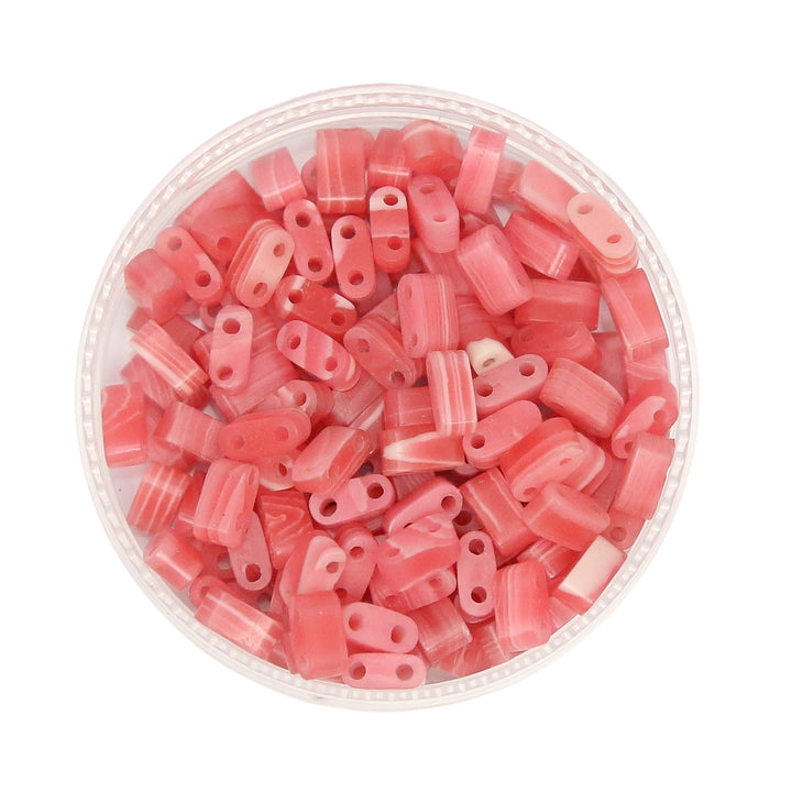 RED STRIPE - Whole Stone Tile Beads