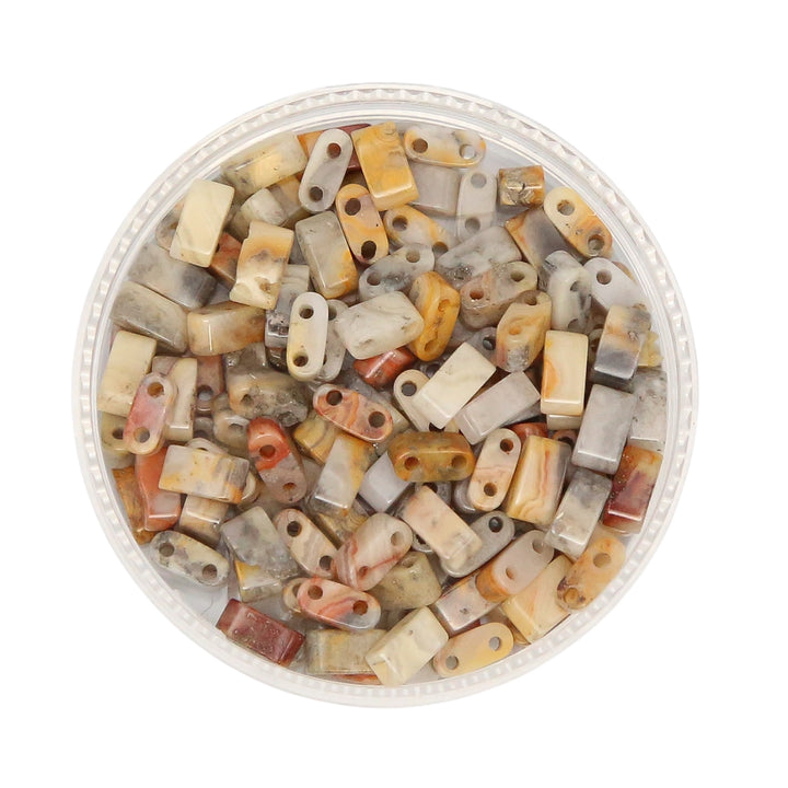 CRAZY AGATE - Half Stone Tile Beads